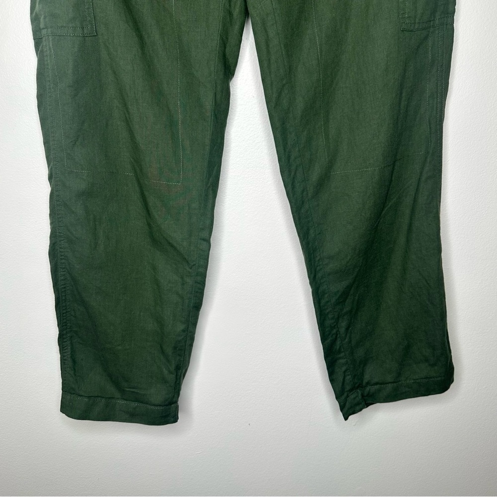 J. Crew Linen Blend Green Cargo Pants for Women Size 2 - Picture 3 of 9
